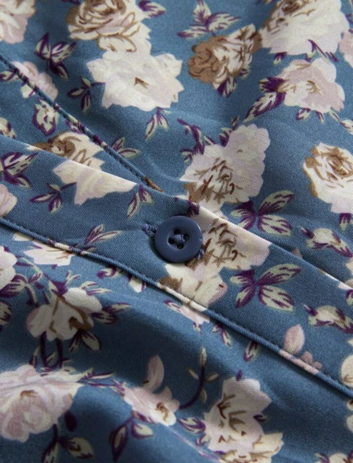 Al Najma Blue Floral Maxi Dress – Modest Long Sleeve Arabian Cottagecore Dress