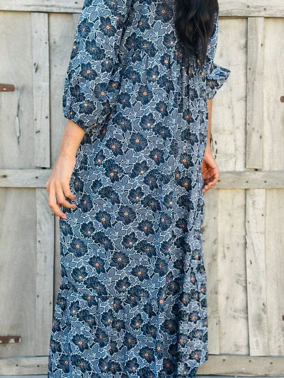 Midnight Bloom Casual Maxi