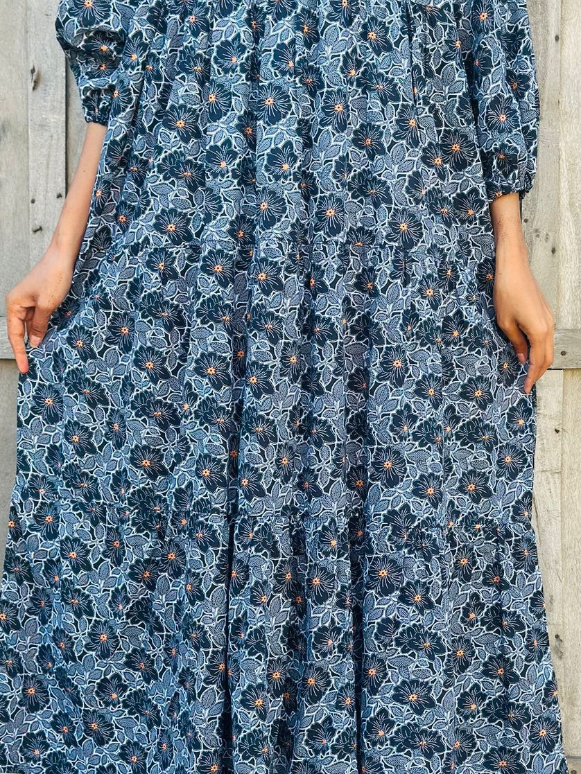 Midnight Bloom Casual Maxi