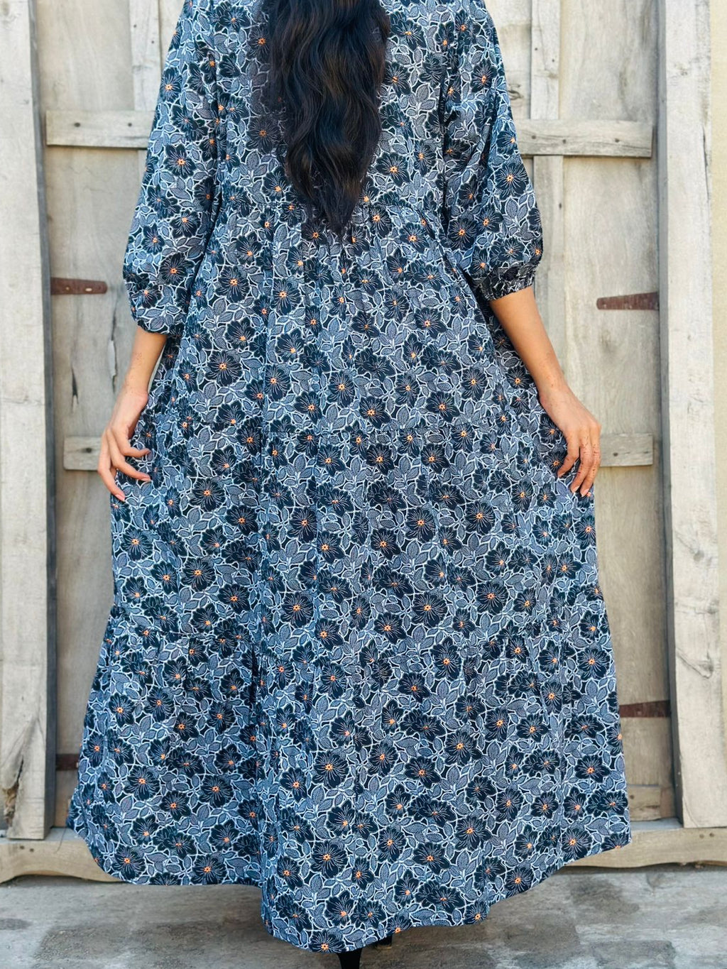 Midnight Bloom Casual Maxi